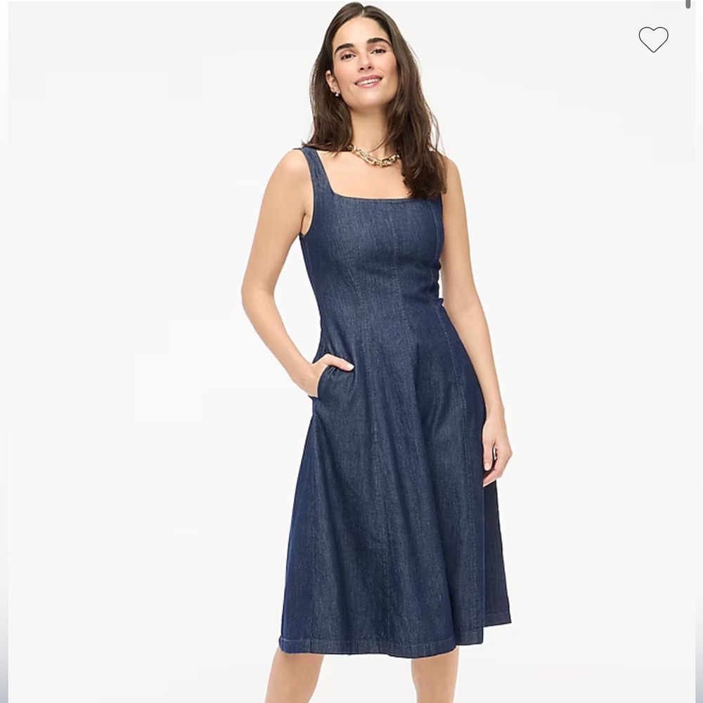 NWT! J. CREW Chambray Seamed Midi DRESS 6